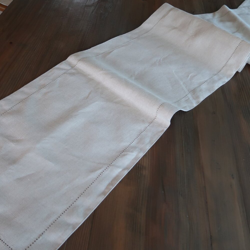 Southern Living Natural Linen Hemstitched Table Runner 14" x 72"